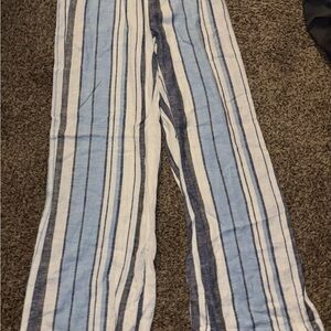 Indigo Rein Blue and White Striped Wide Leg Pants